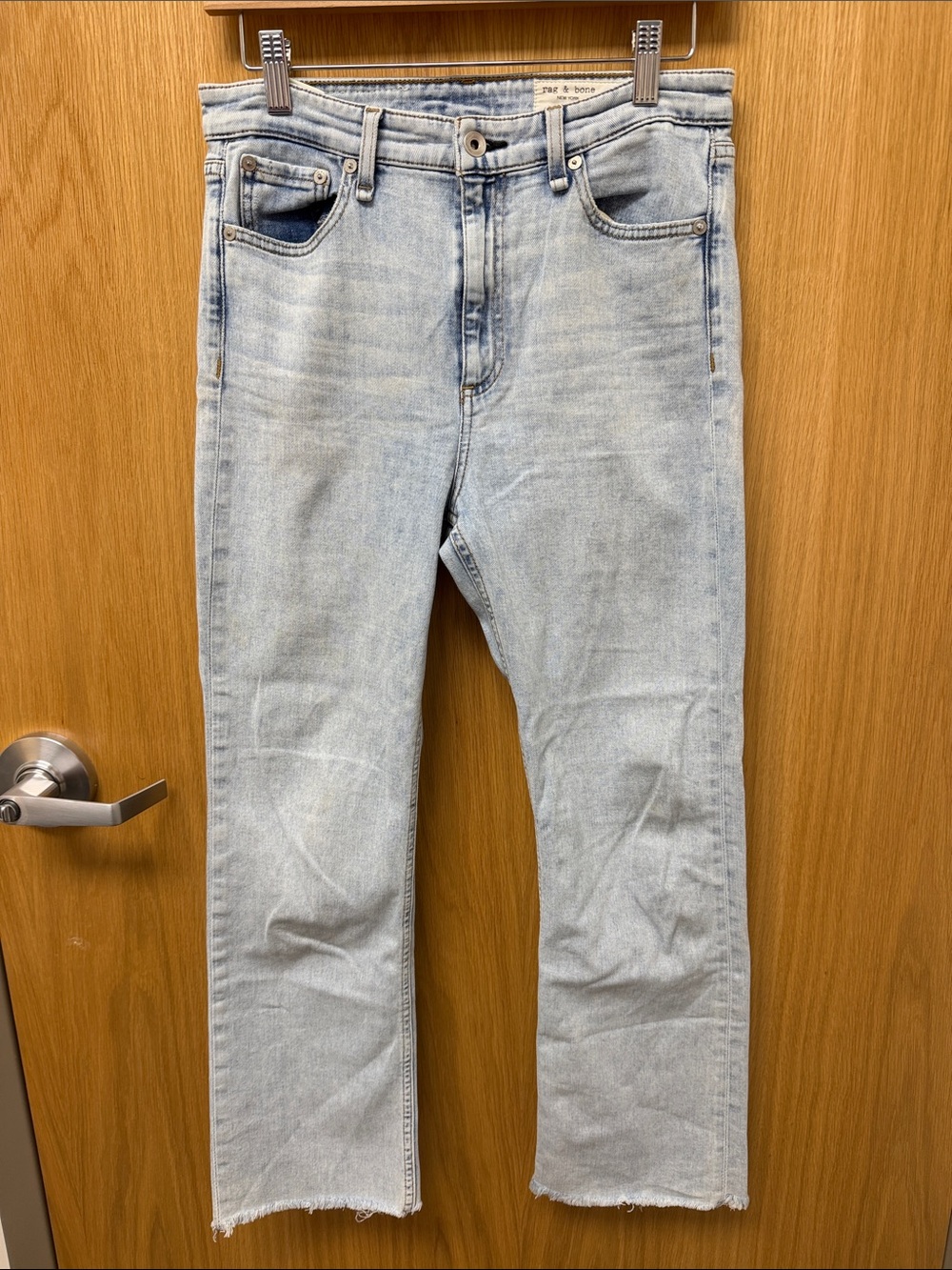 rag & bone Nina High Rise Ankle Flare Light Wash Premium Denim Jeans Size 28